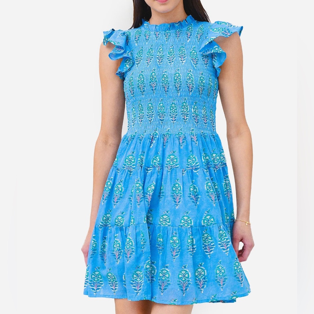 Oliphant Blue and Green Mini Dress